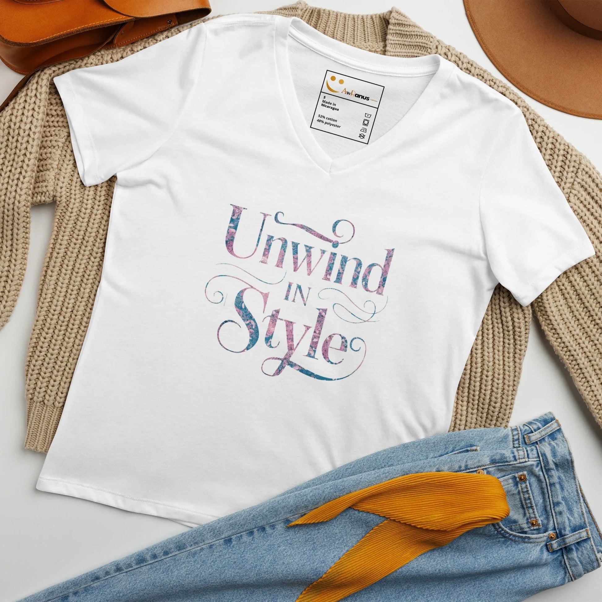 Women’s Relaxed V-Neck T-Shirt | Unwind In Style - AwRans Clothing