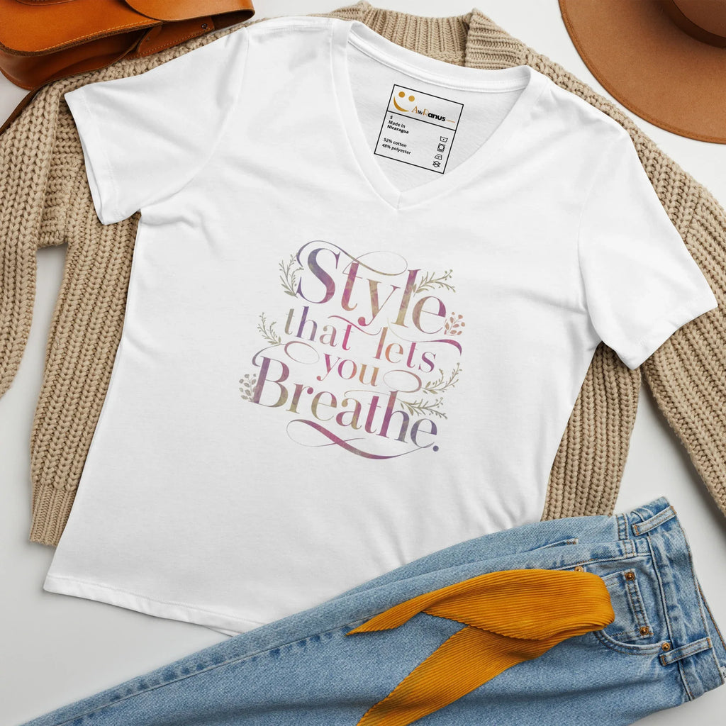 Women’s Relaxed V-Neck T-Shirt | Style That Lets You Breathe - AwRans Clothing