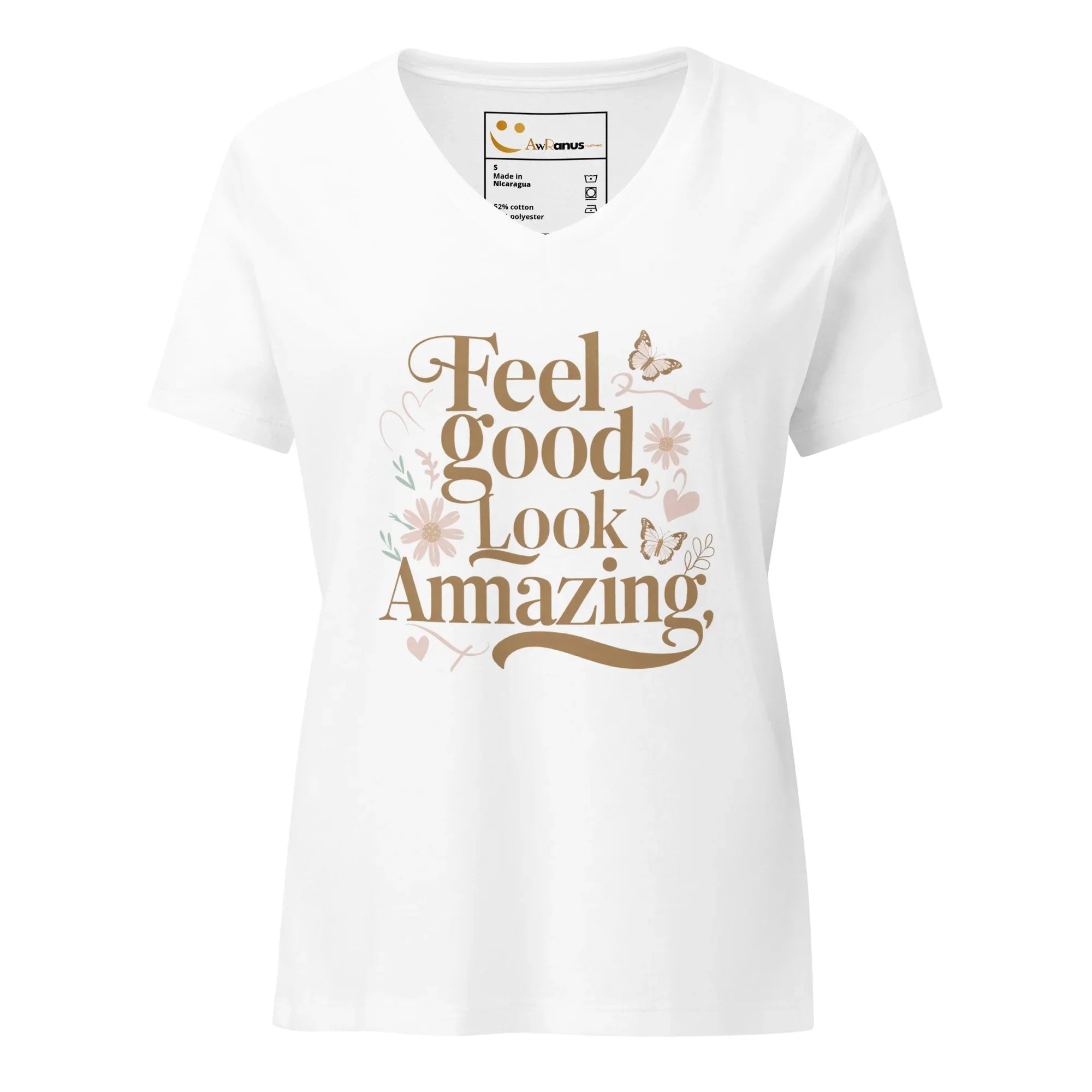 Women’s Relaxed V-Neck T-Shirt | Feel Good Look Amazing - AwRans Clothing