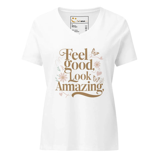 Women’s Relaxed V-Neck T-Shirt | Feel Good Look Amazing - AwRans Clothing