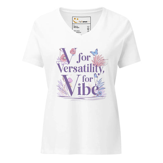 Women’s Relaxed V-Neck T-Shirt | V For Versatility,For Vibe - AwRans Clothing