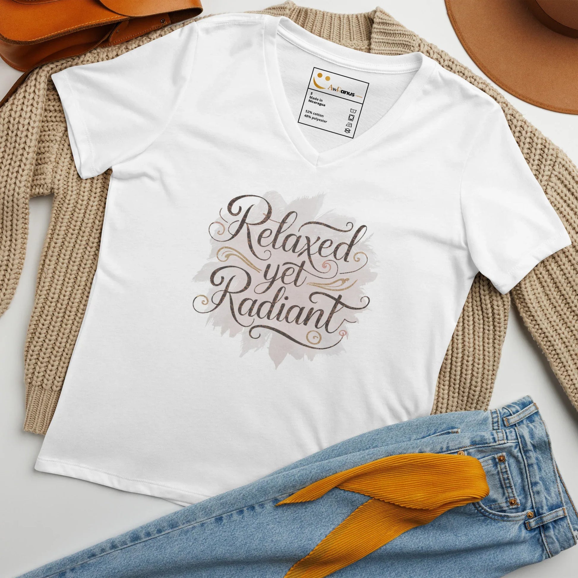 Women’s Relaxed V-Neck T-Shirt | Relaxed Yet Radiant - AwRans Clothing