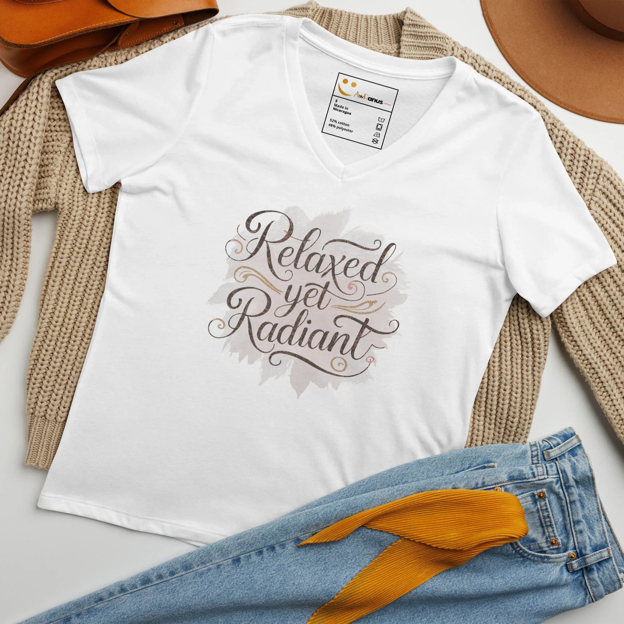 Women’s Relaxed V-Neck T-Shirt | Relaxed Yet Radiant - AwRans Clothing