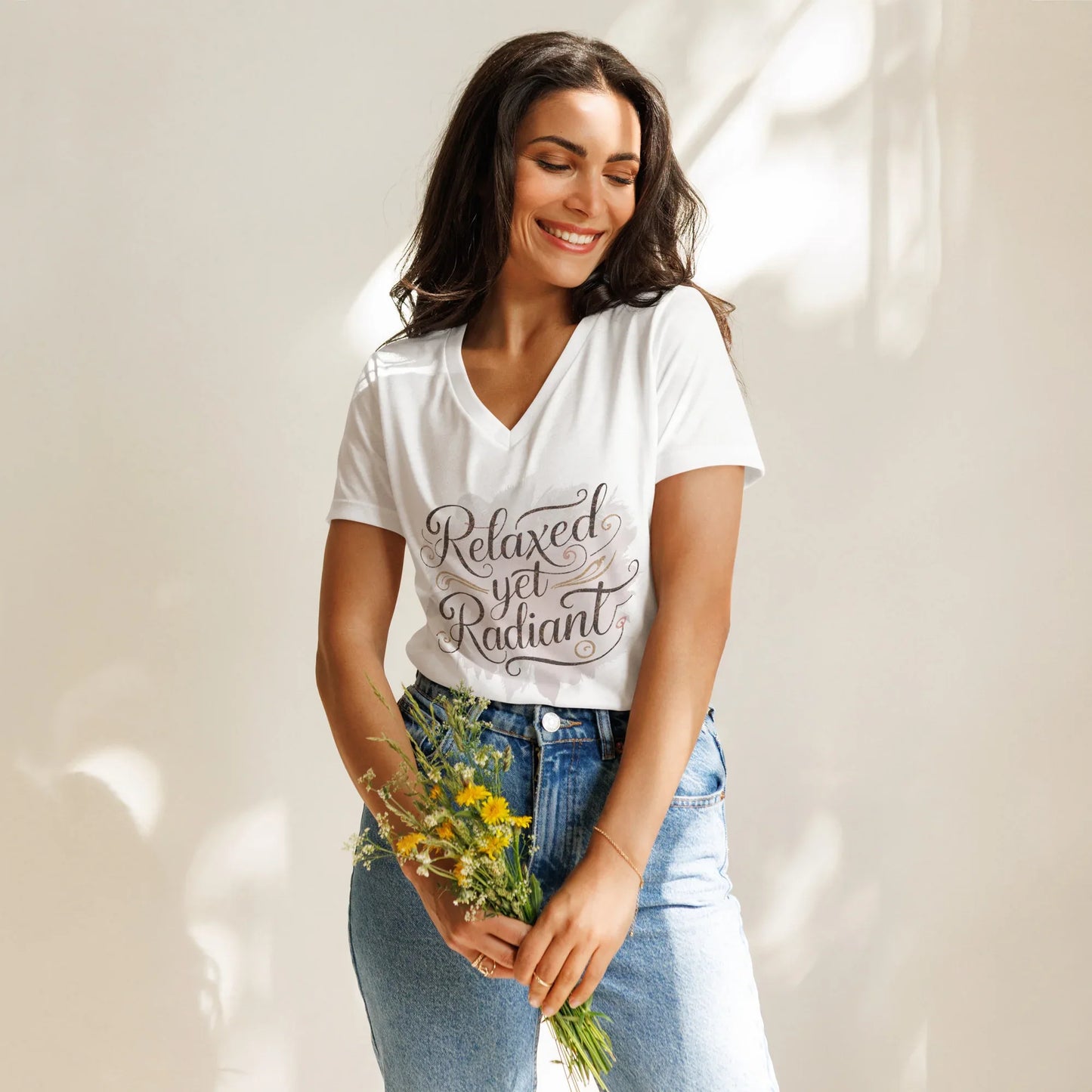Women’s Relaxed V-Neck T-Shirt | Relaxed Yet Radiant - AwRans Clothing