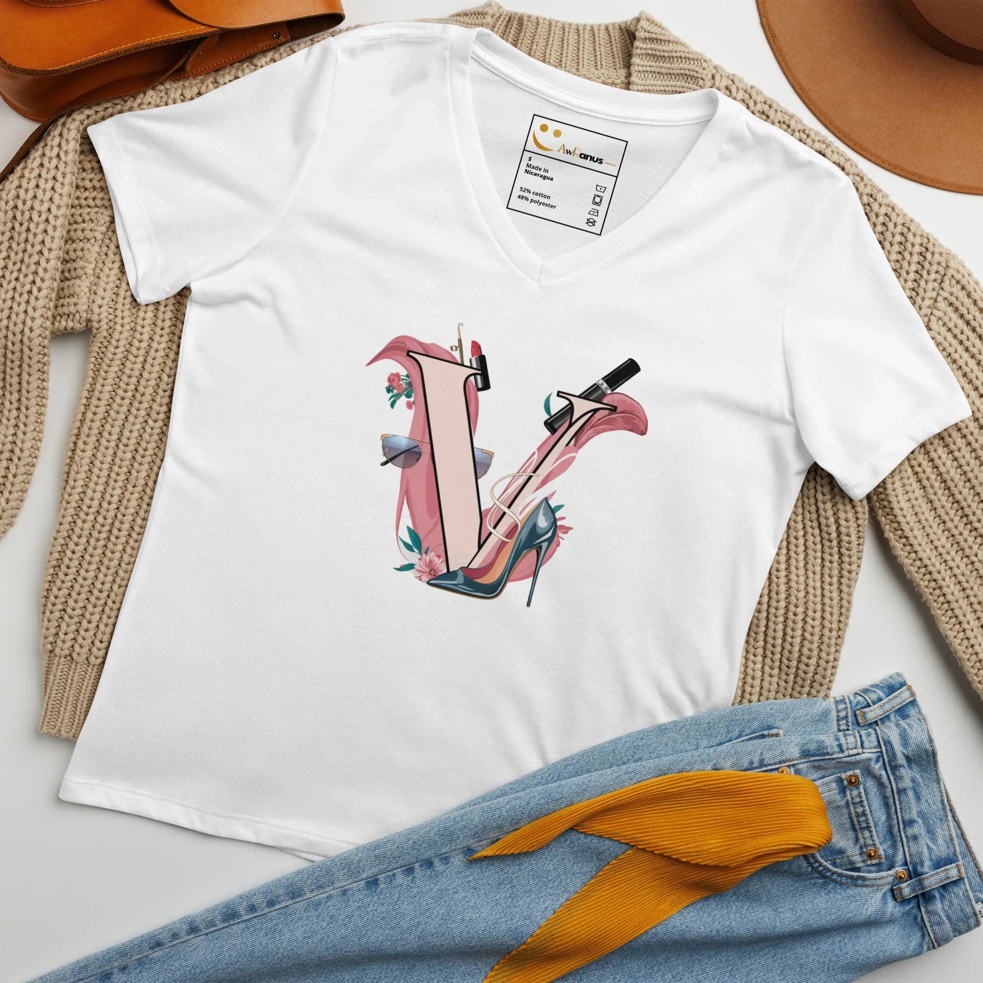 Women’s Relaxed V-Neck T-Shirt | V - AwRans Clothing