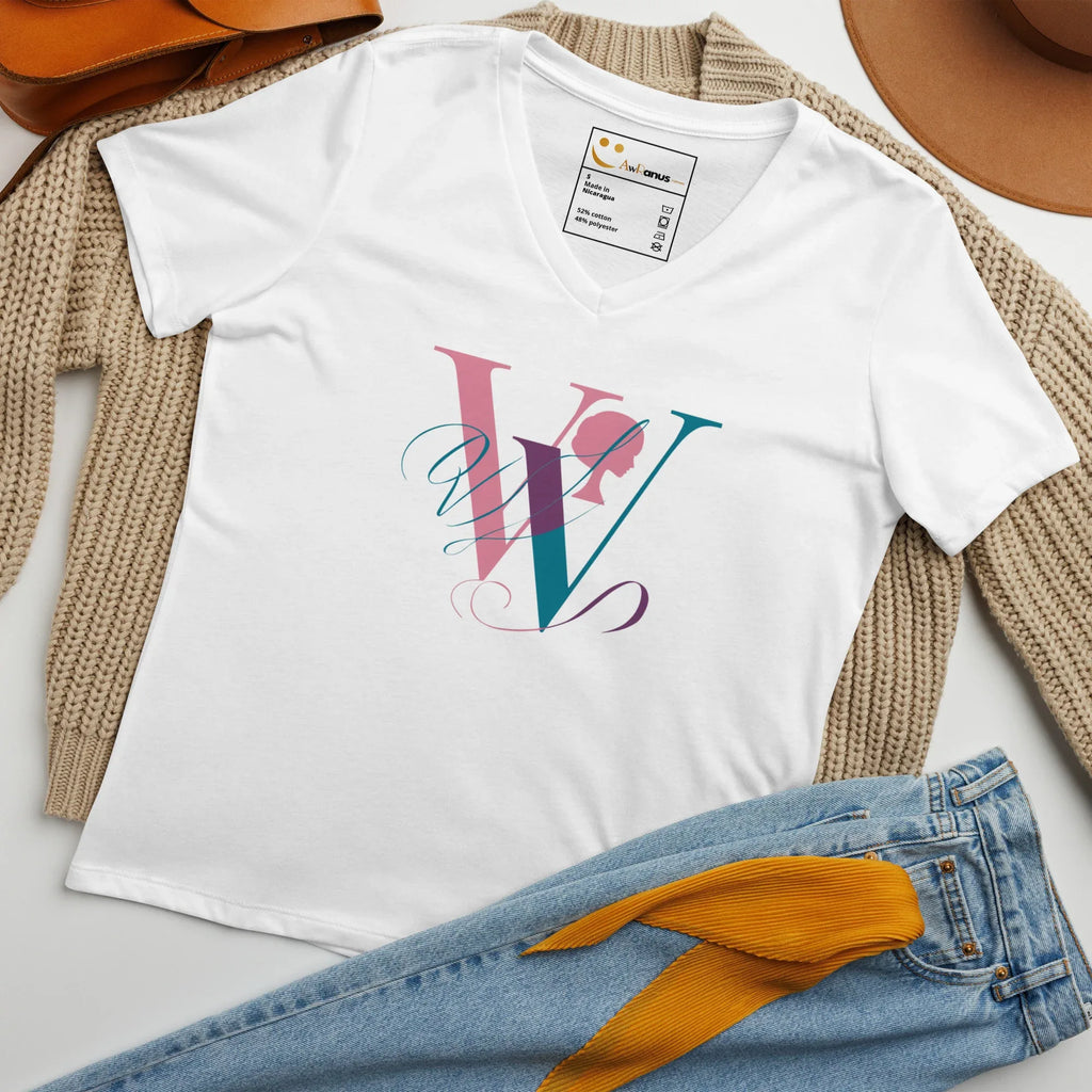 Women’s Relaxed V-Neck T-Shirt | W - AwRans Clothing