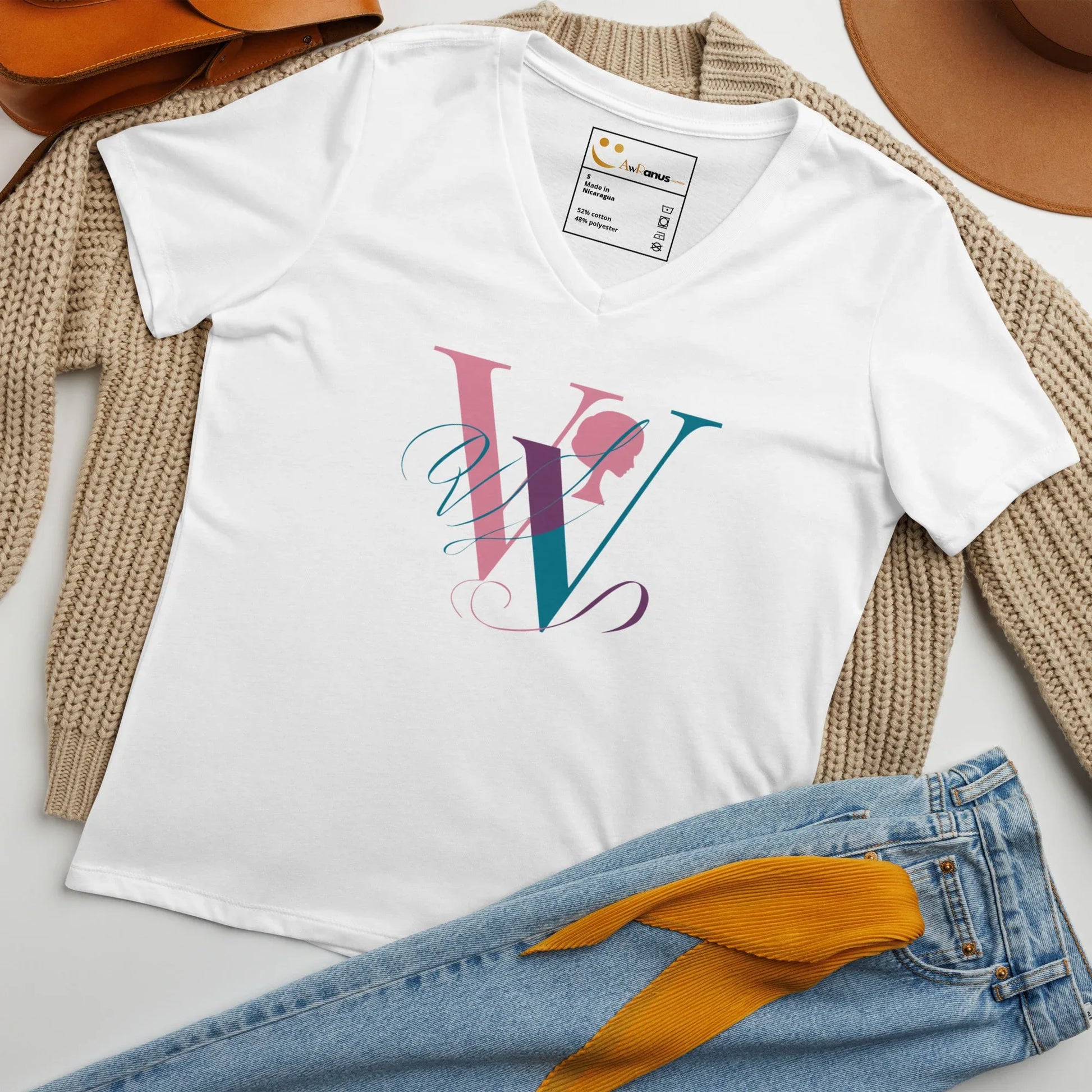 Women’s Relaxed V-Neck T-Shirt | W - AwRans Clothing