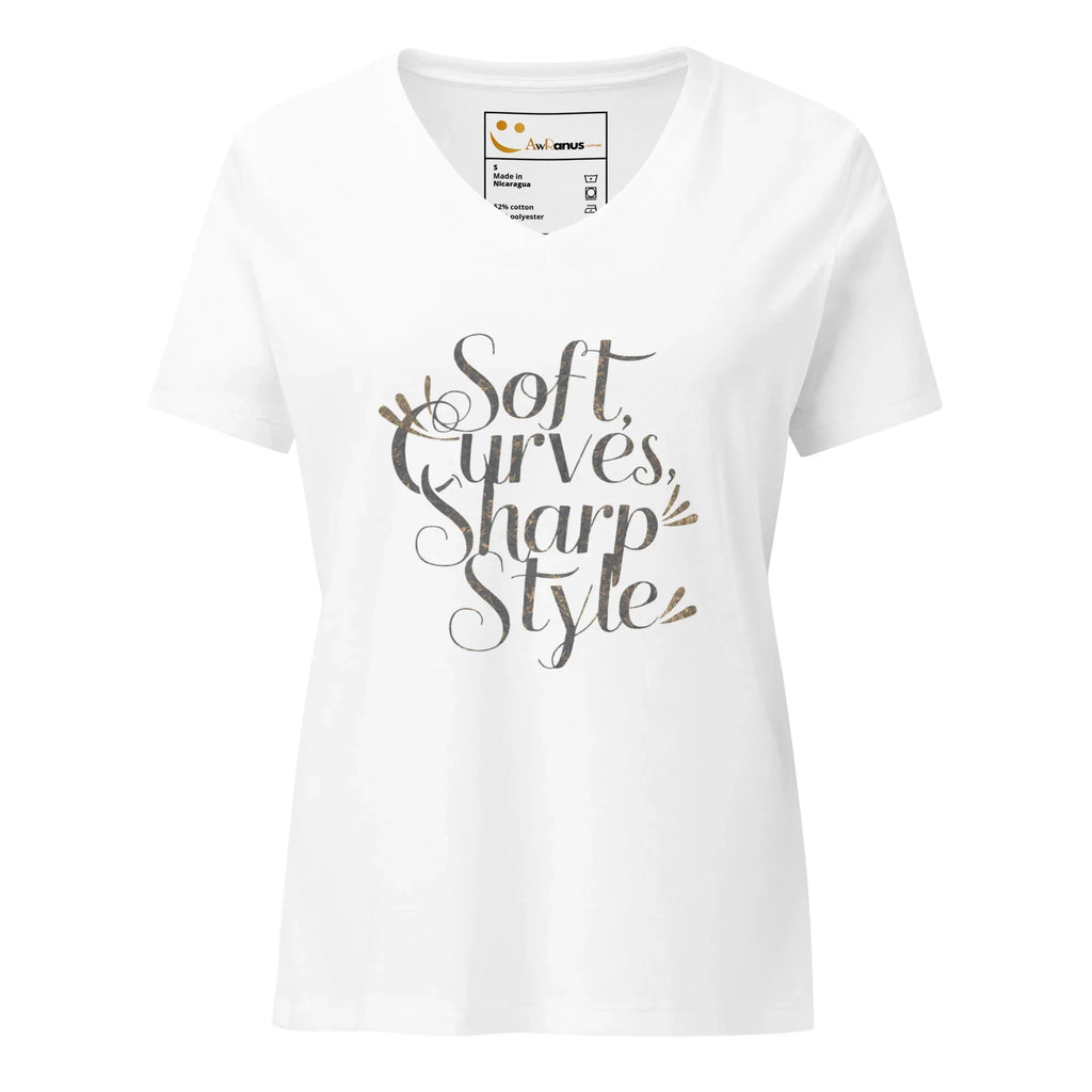 Women’s Relaxed V-Neck T-Shirt | Soft Curves Sharp Style - AwRans Clothing