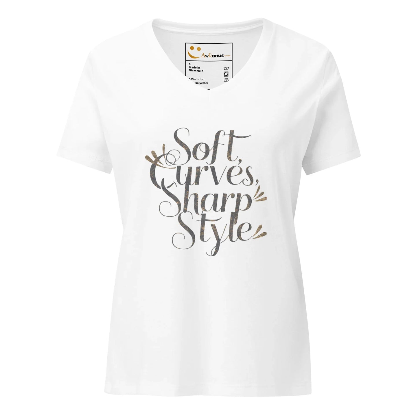 Women’s Relaxed V-Neck T-Shirt | Soft Curves Sharp Style - AwRans Clothing