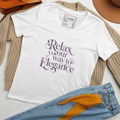 Women’s Relaxed V-Neck T-Shirt | Relax Your Way To Elegnce - AwRans Clothing