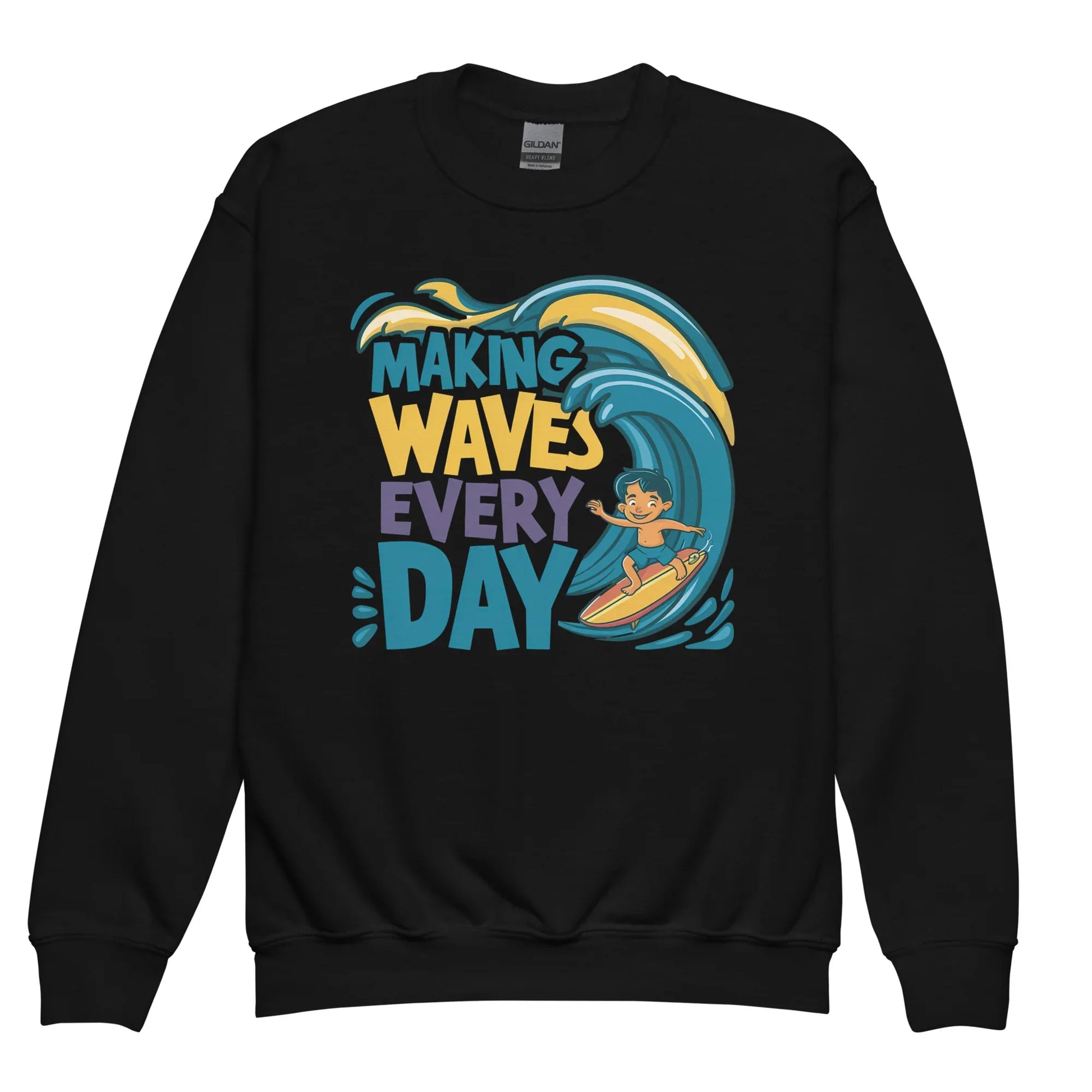 Making Waves Everyday | Youth Crewneck Sweatshirt - AwRans Clothing