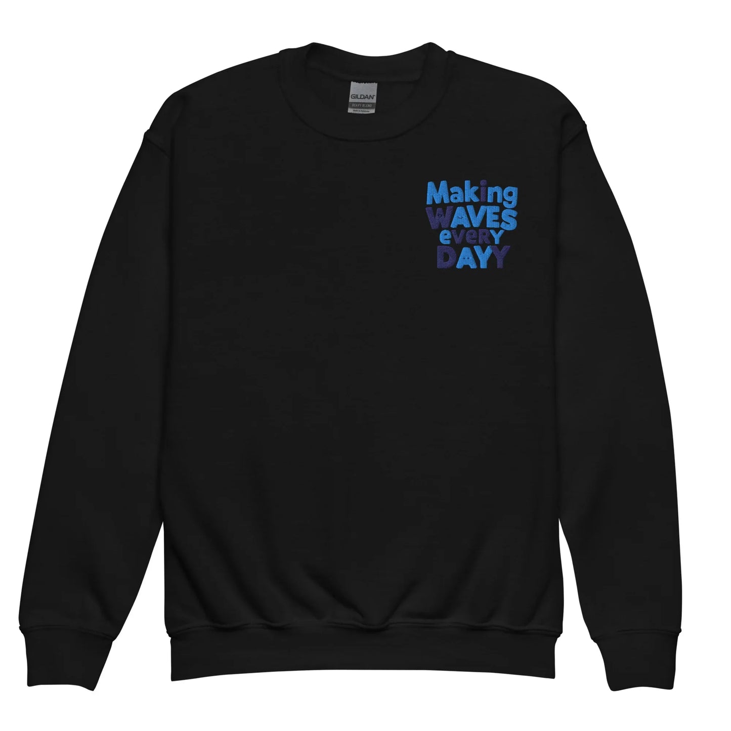Making Waves Everyday | Youth Crewneck Embroidered Sweatshirt - AwRans Clothing