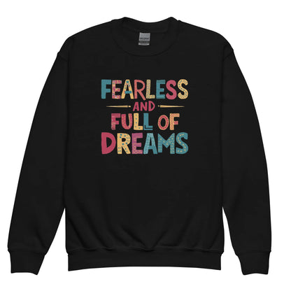 Fearless And Full Of Dreams | Youth Crewneck Sweatshirt - AwRans Clothing
