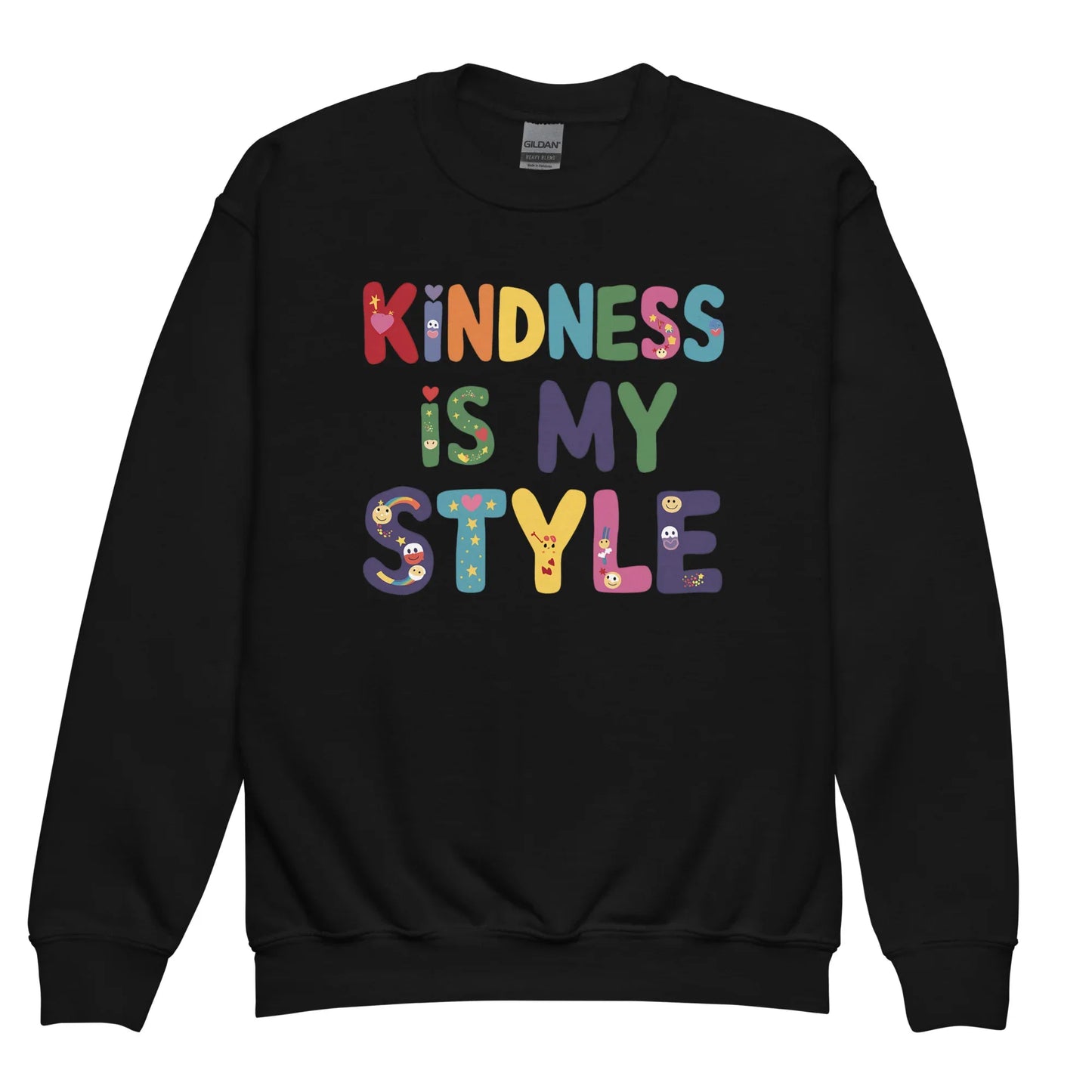 Kindness Is My Style | Youth Crewneck Sweatshirt - AwRans Clothing