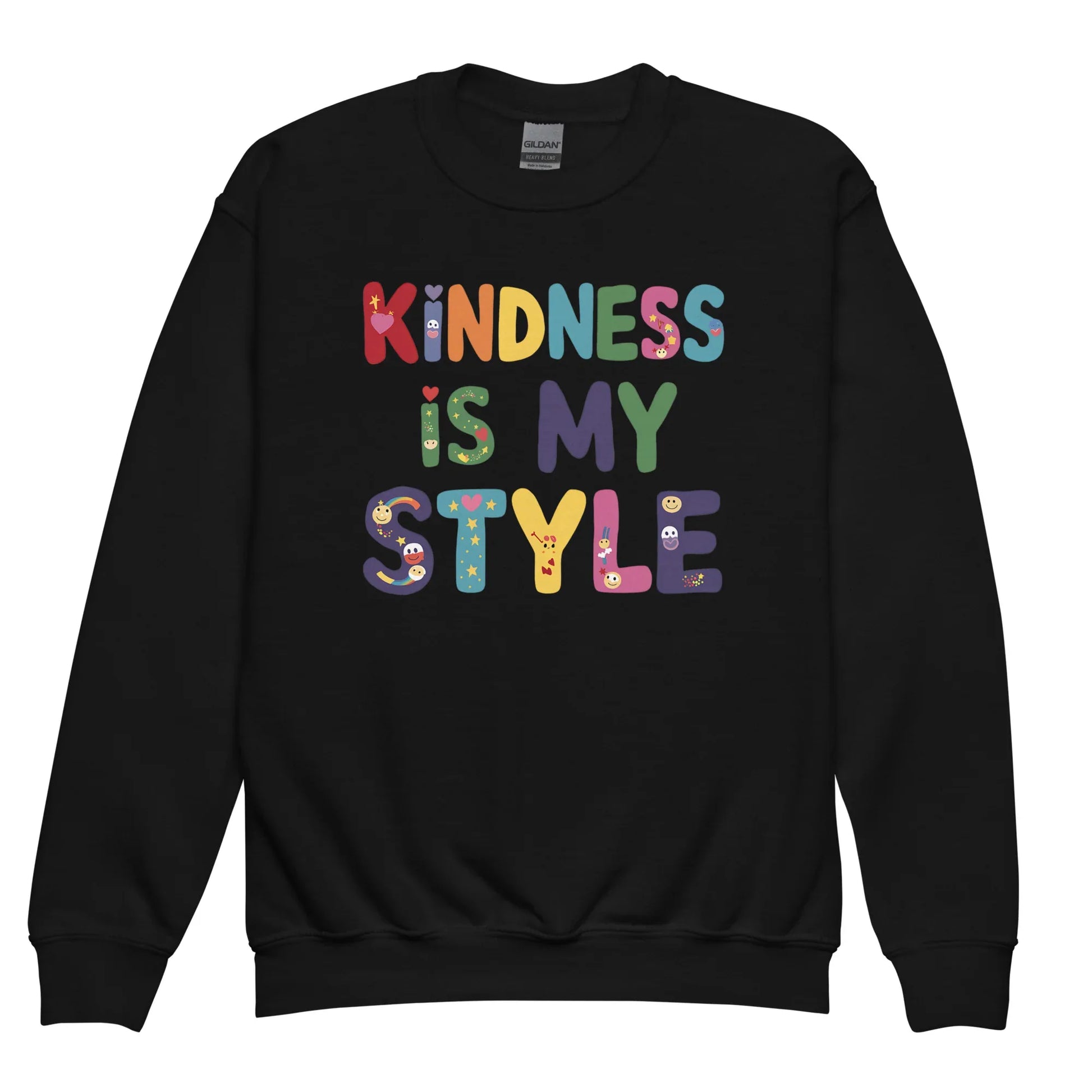 Kindness Is My Style | Youth Crewneck Sweatshirt - AwRans Clothing