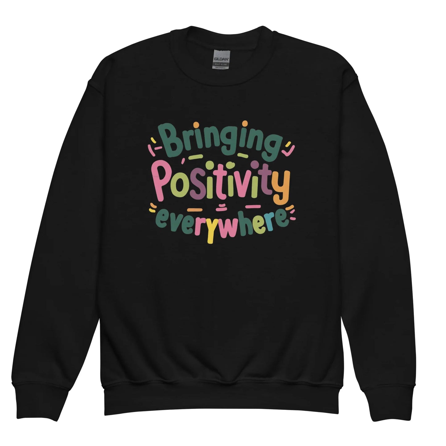 Bringing Positivity Everywhere | Youth Crewneck Sweatshirt - AwRans Clothing