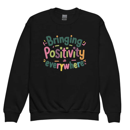 Bringing Positivity Everywhere | Youth Crewneck Sweatshirt - AwRans Clothing
