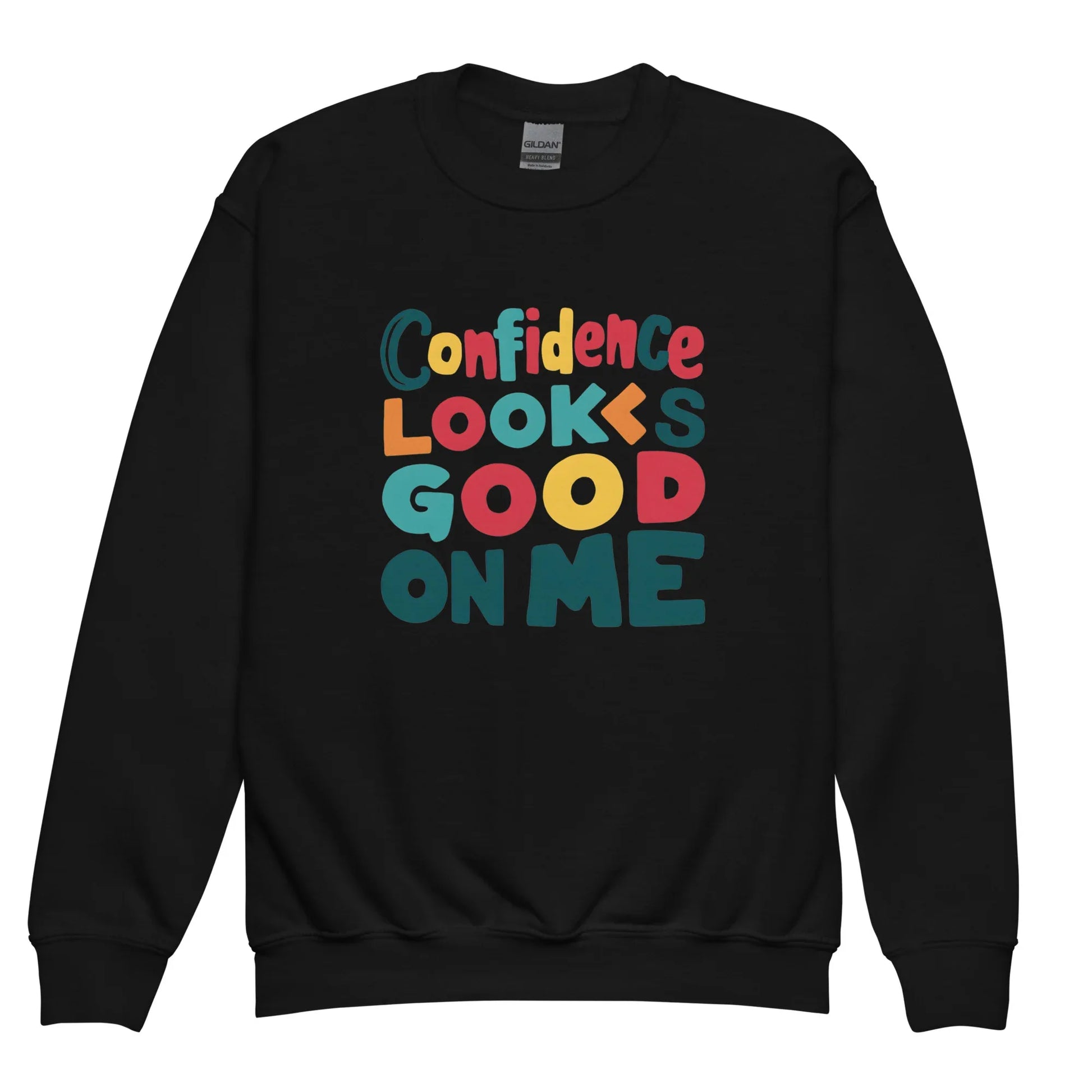 Confidence Looks Good On Me | Youth Crewneck Sweatshirt - AwRans Clothing