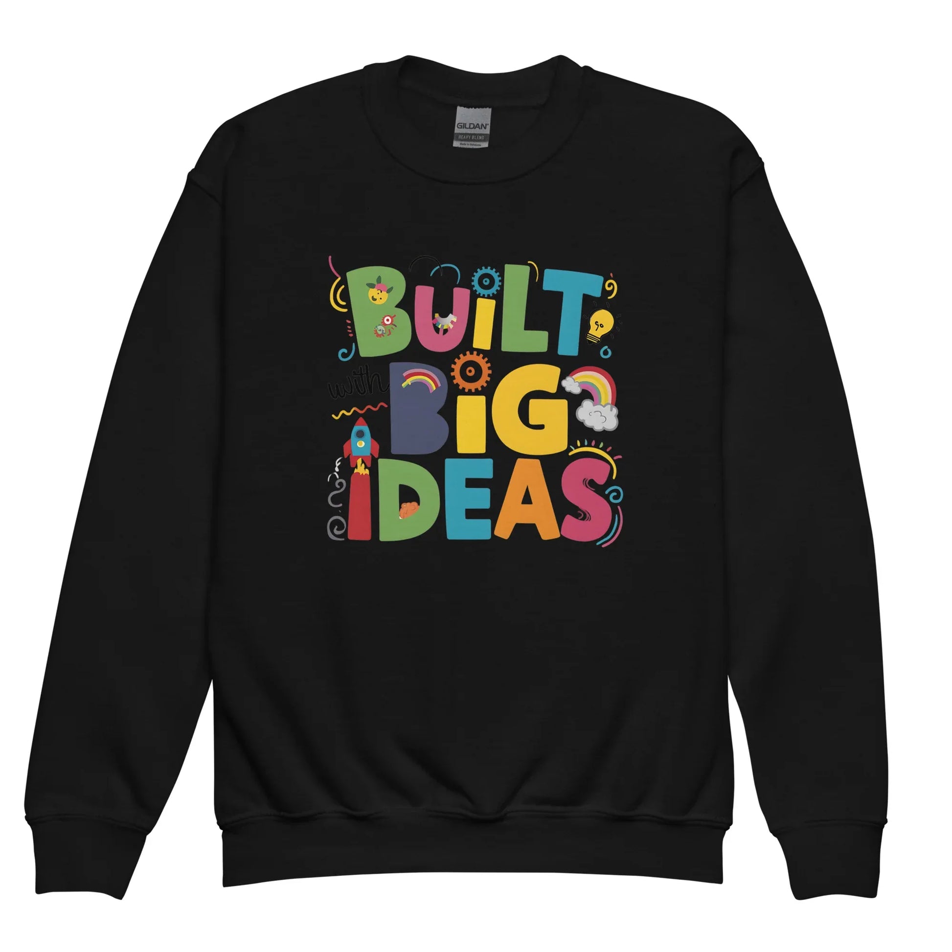 Built With Big Ideas | Youth Crewneck Sweatshirt - AwRans Clothing