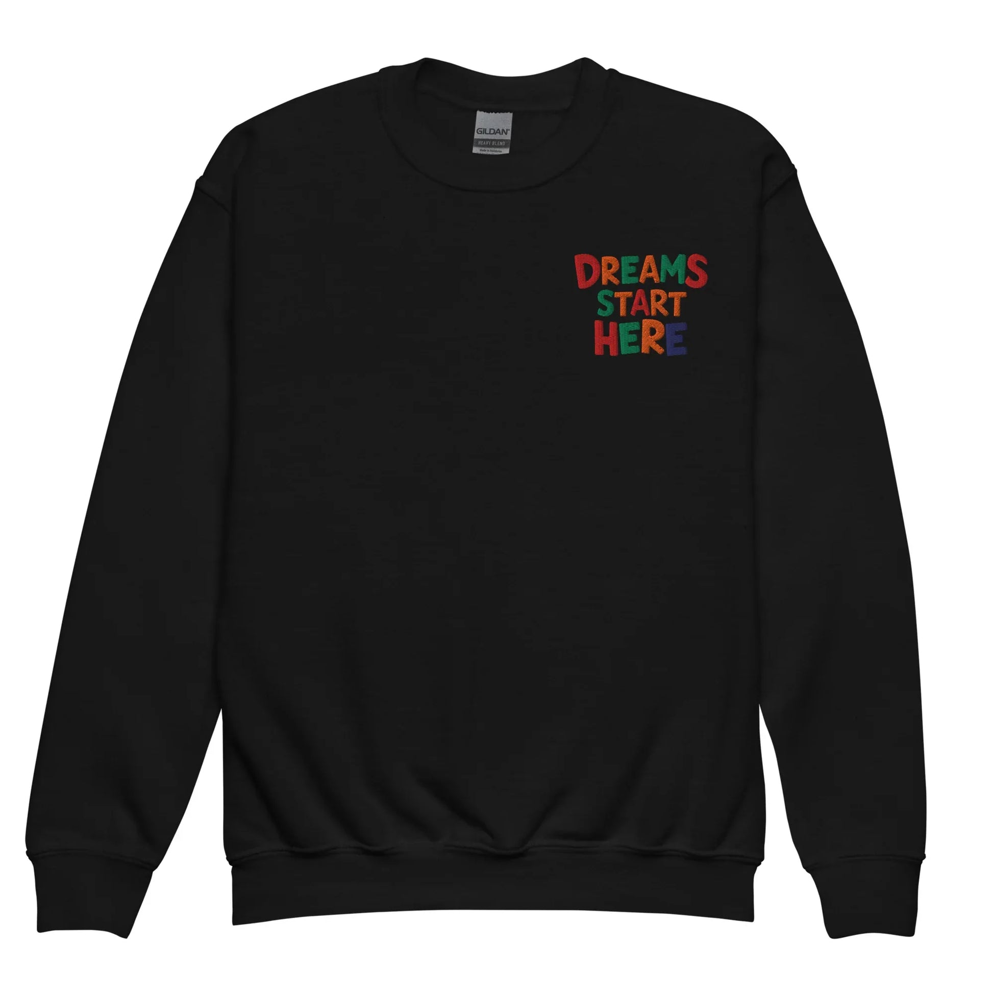 Dreams Start Here | Youth Crewneck Embroidered Sweatshirt - AwRans Clothing
