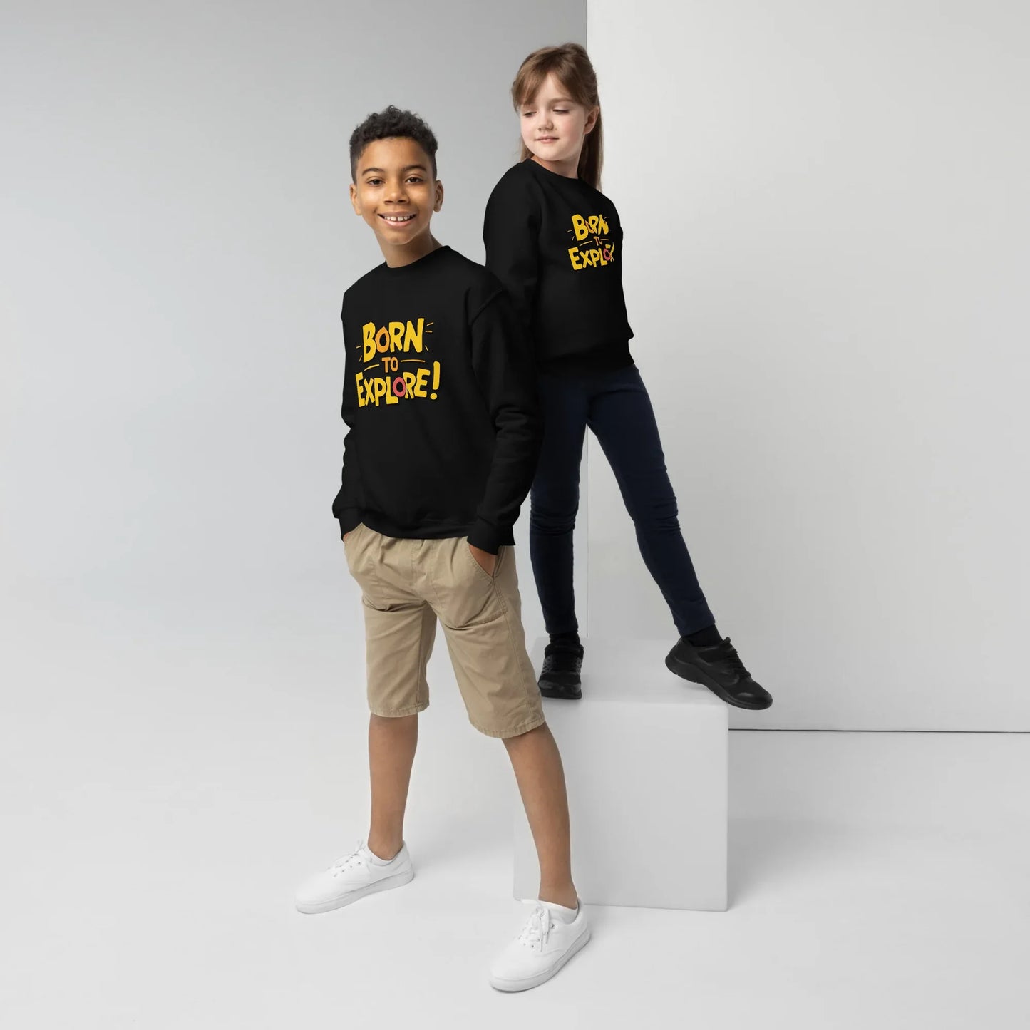 Born To Explore | Youth Crewneck Sweatshirt - AwRans Clothing