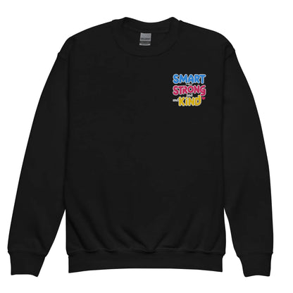 Smart Strong And Kind | Youth Crewneck Embroidered Sweatshirt - AwRans Clothing