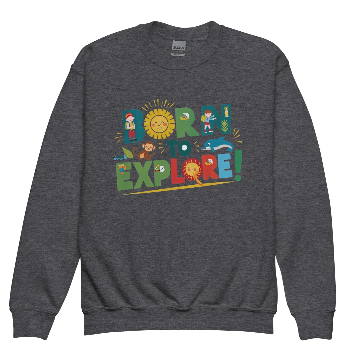 Born To Explore | Youth Crewneck Sweatshirt - AwRans Clothing