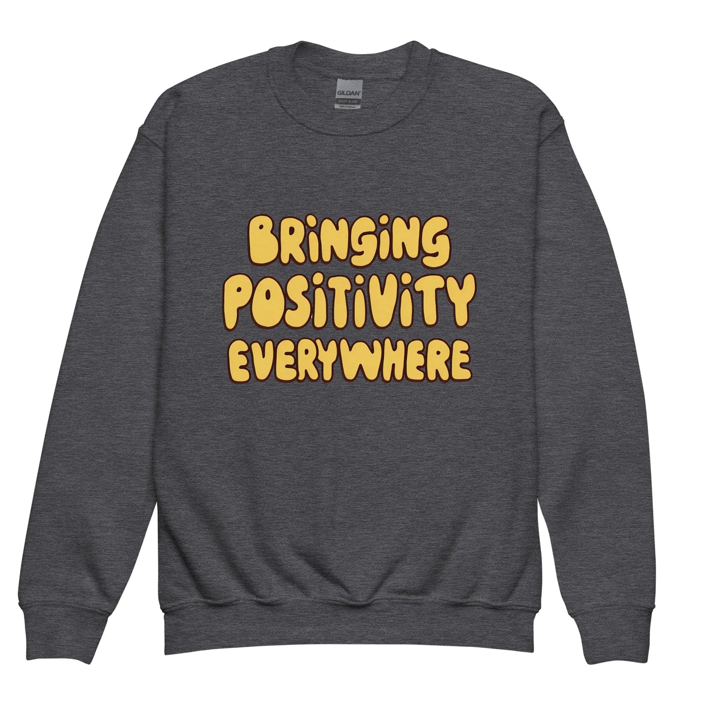 Bringing Positivity Everywhere | Youth Crewneck Sweatshirt - AwRans Clothing