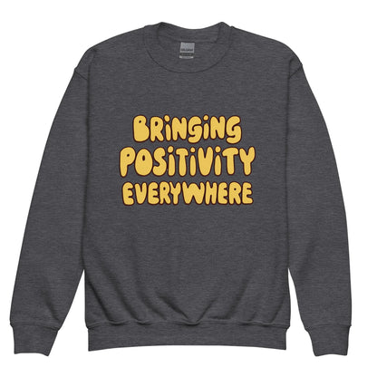 Bringing Positivity Everywhere | Youth Crewneck Sweatshirt - AwRans Clothing