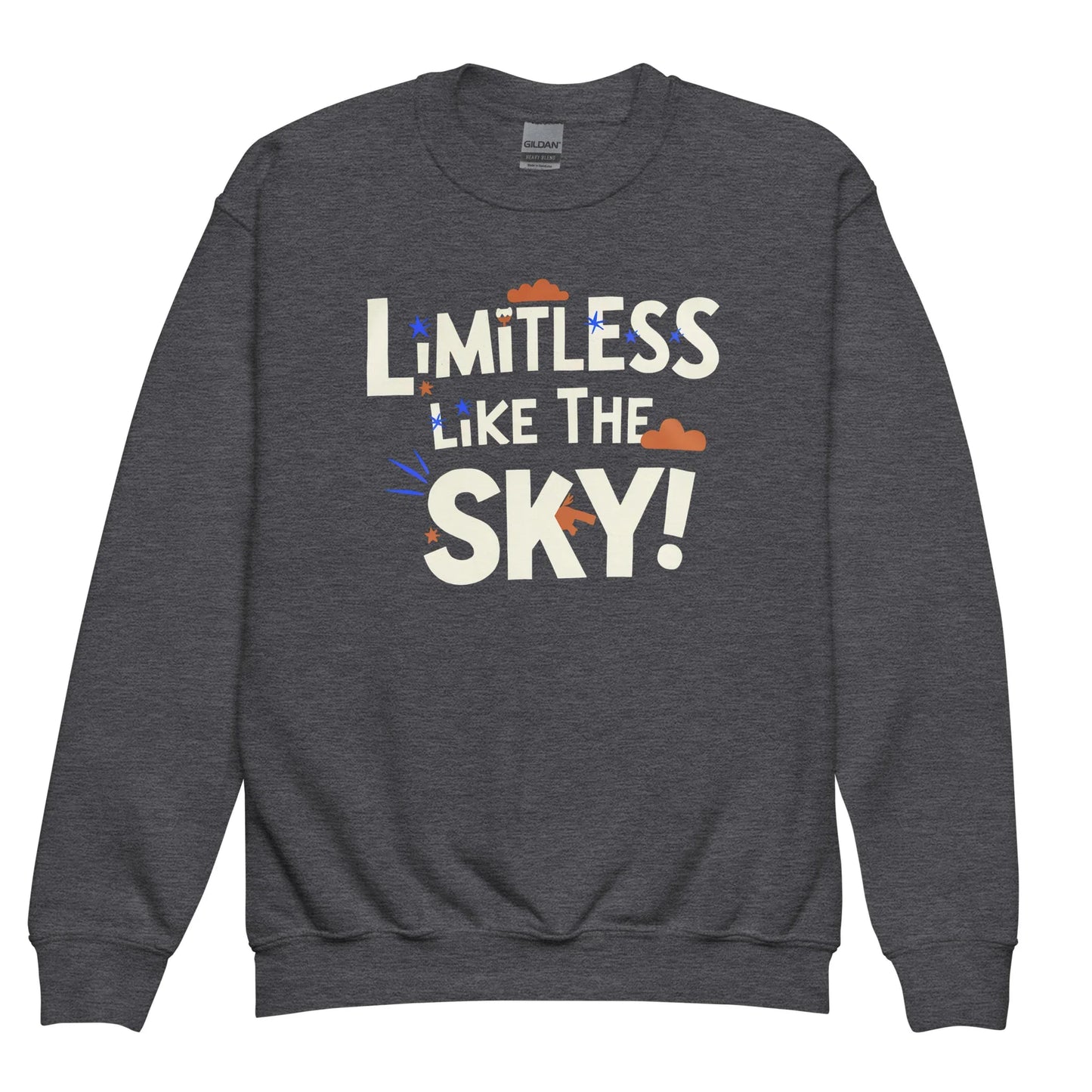 Limitless Like The Sky | Youth Crewneck Sweatshirt - AwRans Clothing