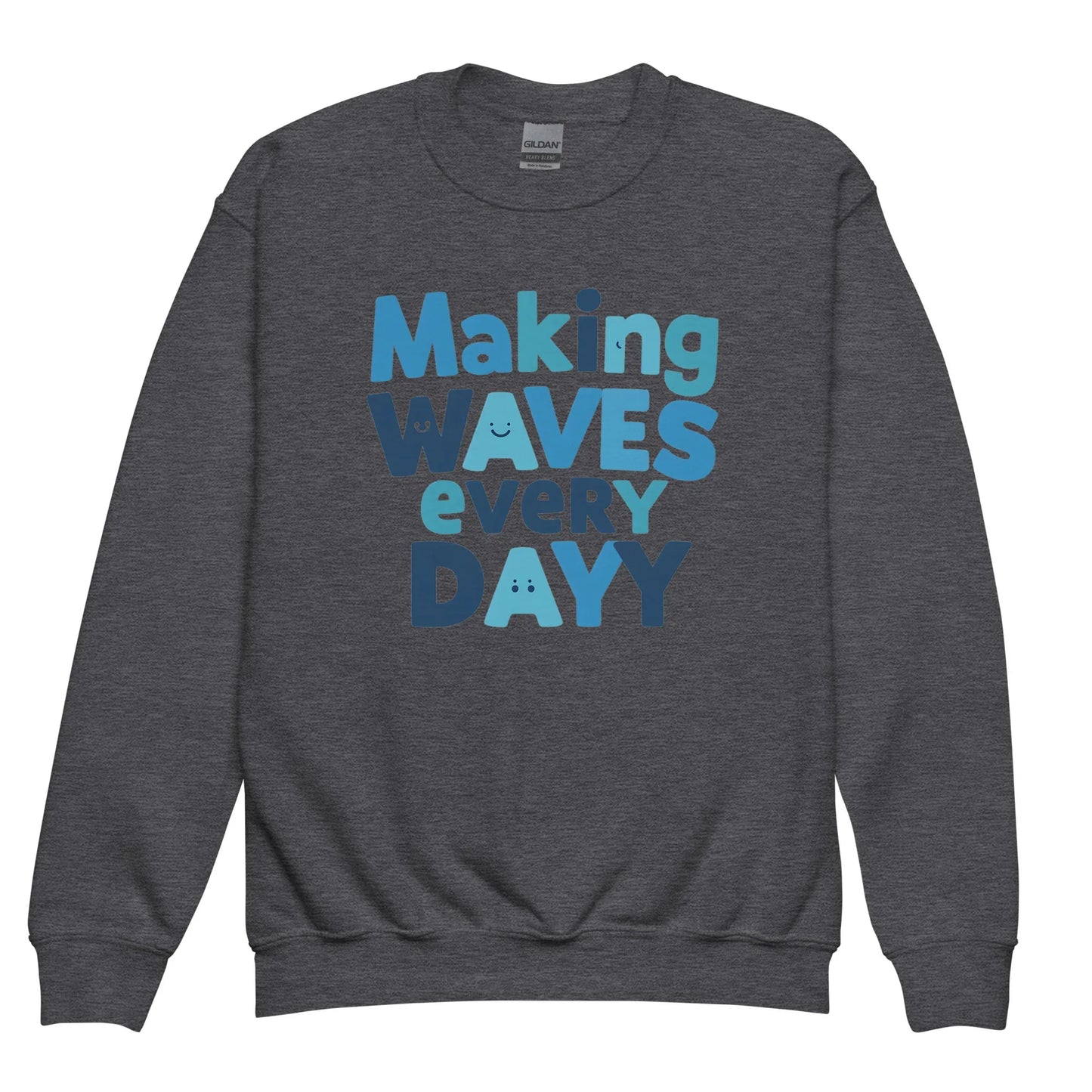 Making Waves Everyday | Youth Crewneck Sweatshirt - AwRans Clothing