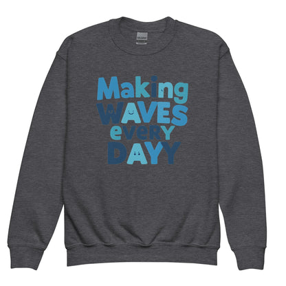 Making Waves Everyday | Youth Crewneck Sweatshirt - AwRans Clothing