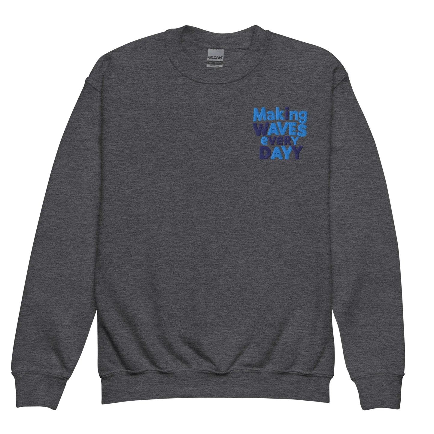 Making Waves Everyday | Youth Crewneck Embroidered Sweatshirt - AwRans Clothing