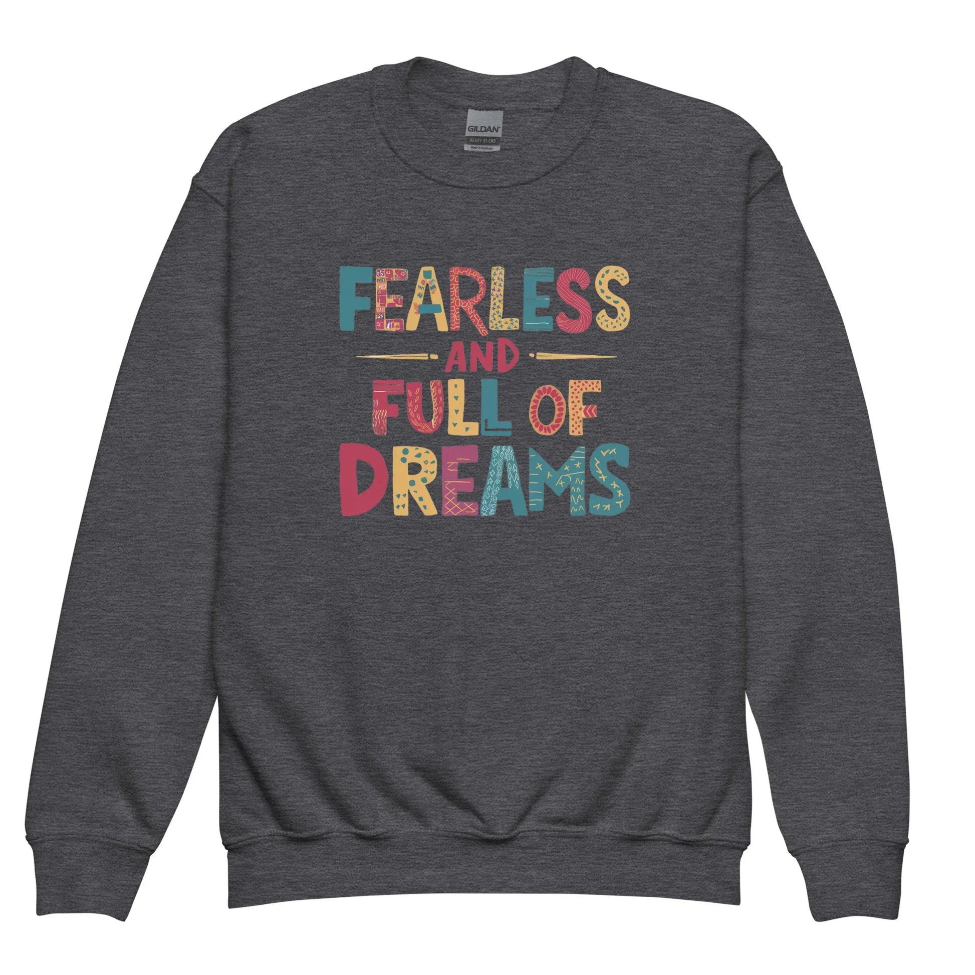 Fearless And Full Of Dreams | Youth Crewneck Sweatshirt - AwRans Clothing