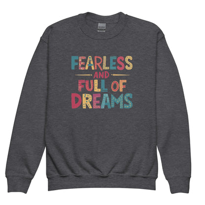 Fearless And Full Of Dreams | Youth Crewneck Sweatshirt - AwRans Clothing