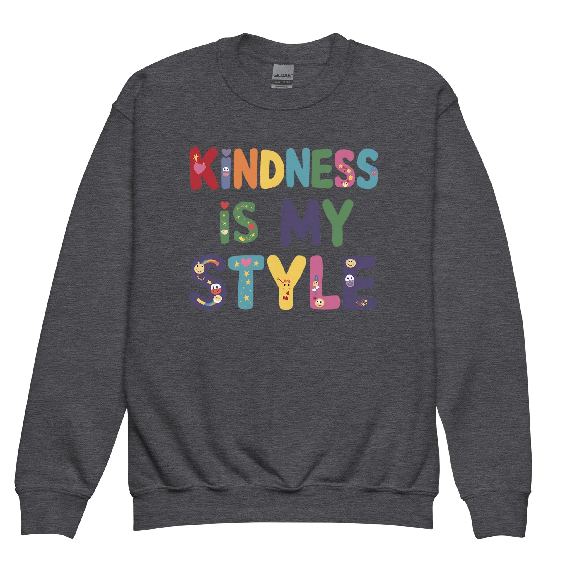 Kindness Is My Style | Youth Crewneck Sweatshirt - AwRans Clothing