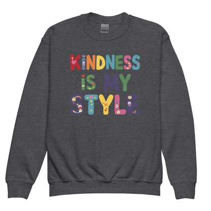 Kindness Is My Style | Youth Crewneck Sweatshirt - AwRans Clothing