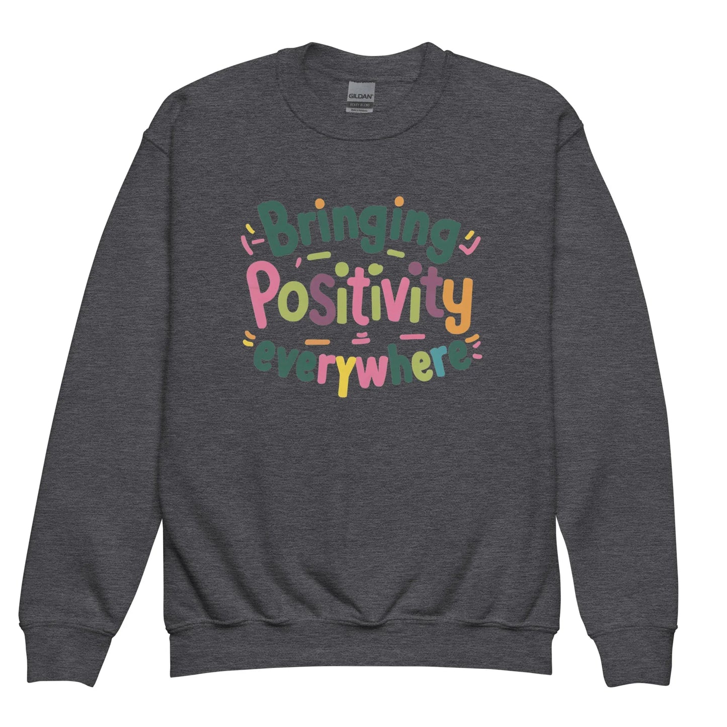 Bringing Positivity Everywhere | Youth Crewneck Sweatshirt - AwRans Clothing