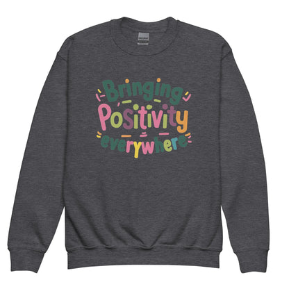 Bringing Positivity Everywhere | Youth Crewneck Sweatshirt - AwRans Clothing