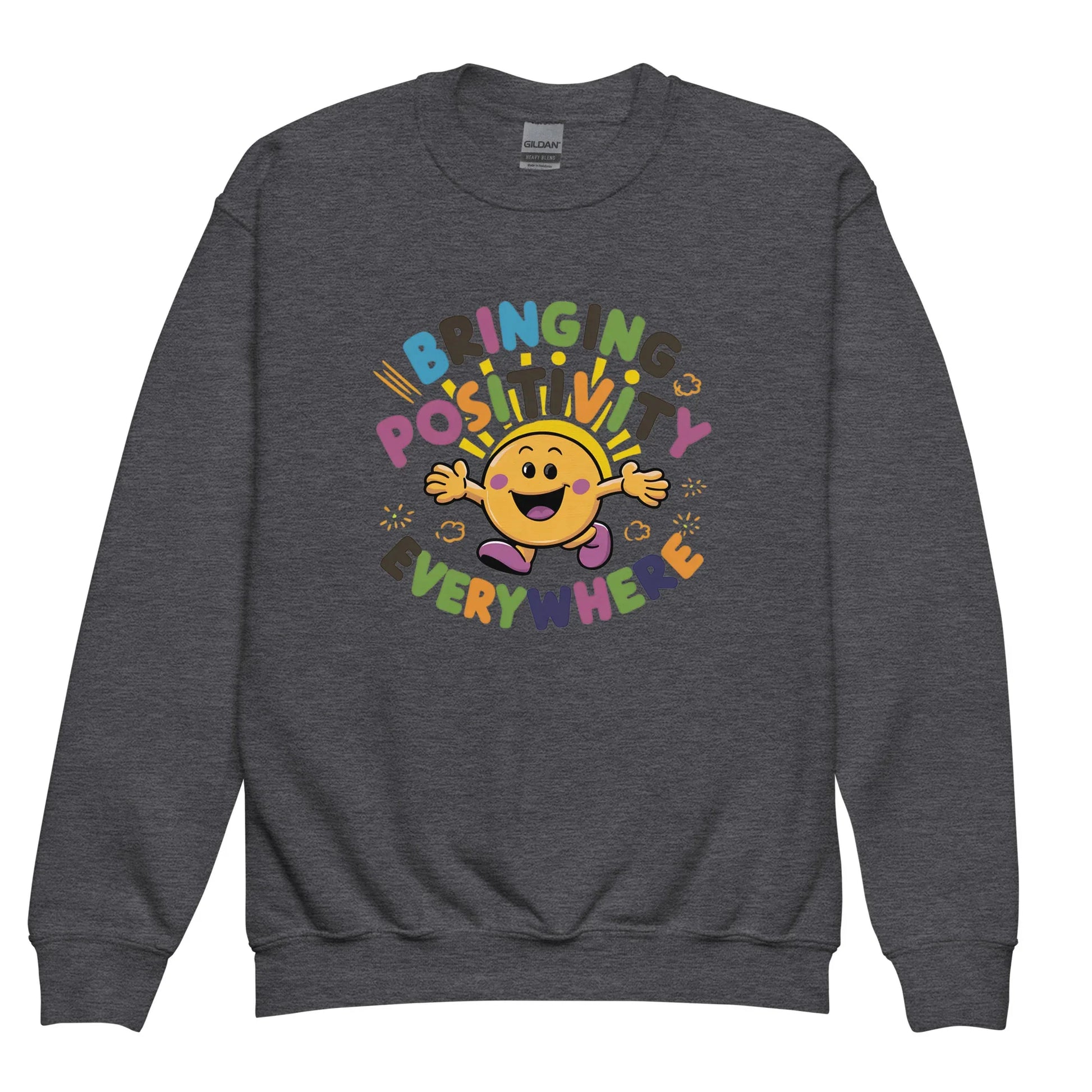 Bringing Positivity Everywhere | Youth Crewneck Sweatshirt - AwRans Clothing