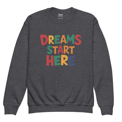 Dreams Start Here | Youth Crewneck Sweatshirt - AwRans Clothing