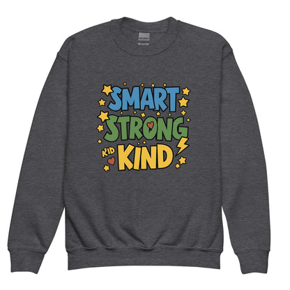 Smart, Strong And Kind | Youth Crewneck Sweatshirt - AwRans Clothing