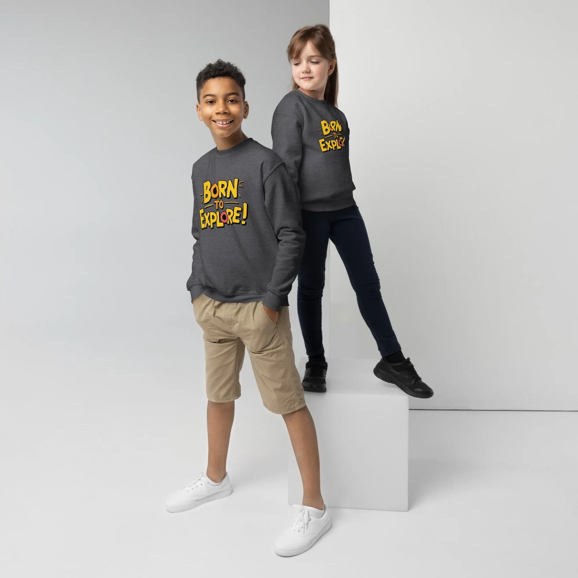 Born To Explore | Youth Crewneck Sweatshirt - AwRans Clothing
