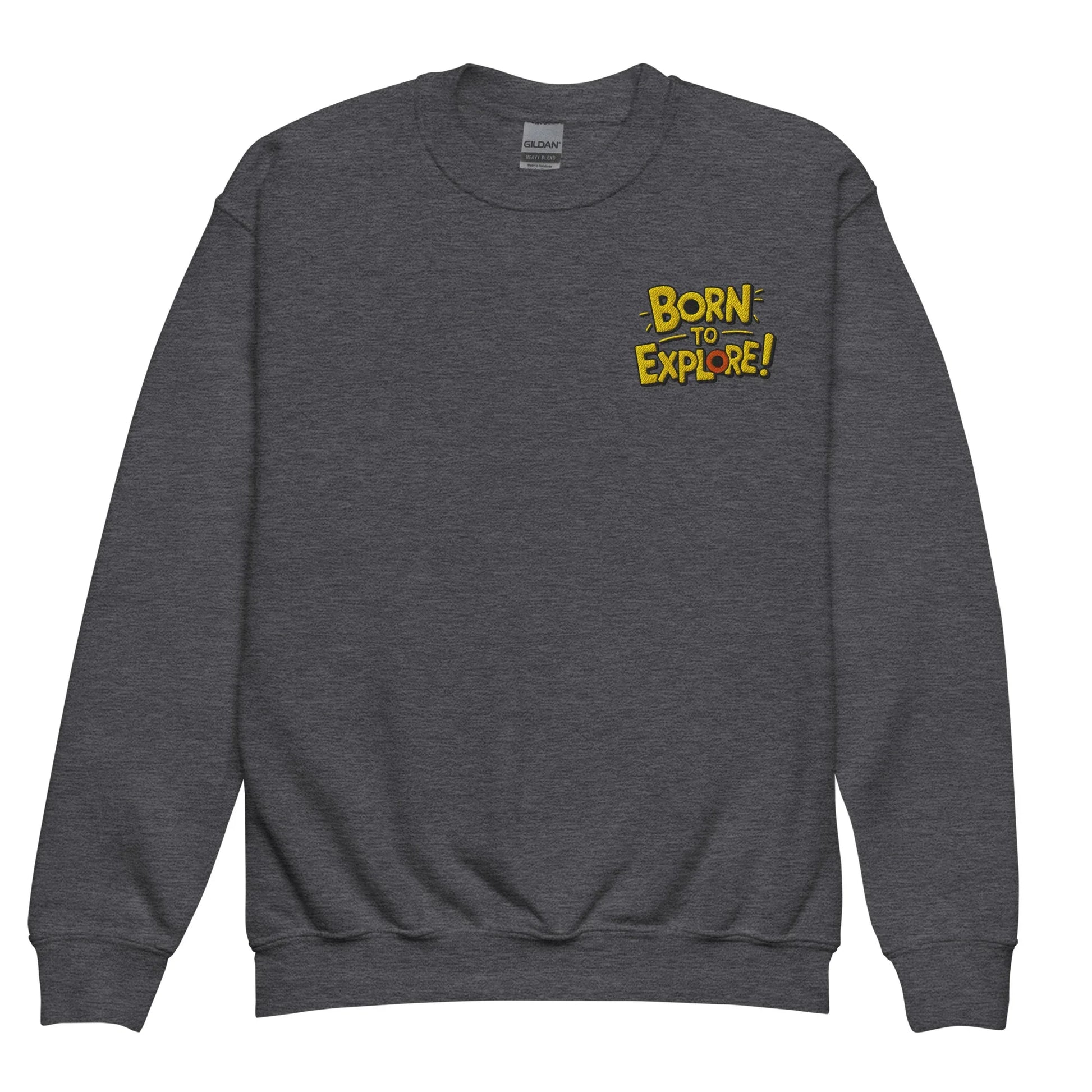 Born To Explore | Youth Crewneck Embroidered Sweatshirt - AwRans Clothing