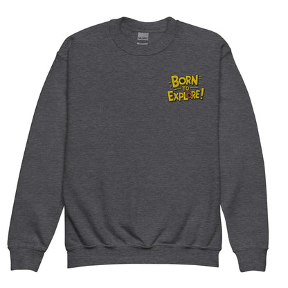 Born To Explore | Youth Crewneck Embroidered Sweatshirt - AwRans Clothing