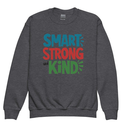 Smart, Strong And Kind | Youth Crewneck Sweatshirt - AwRans Clothing