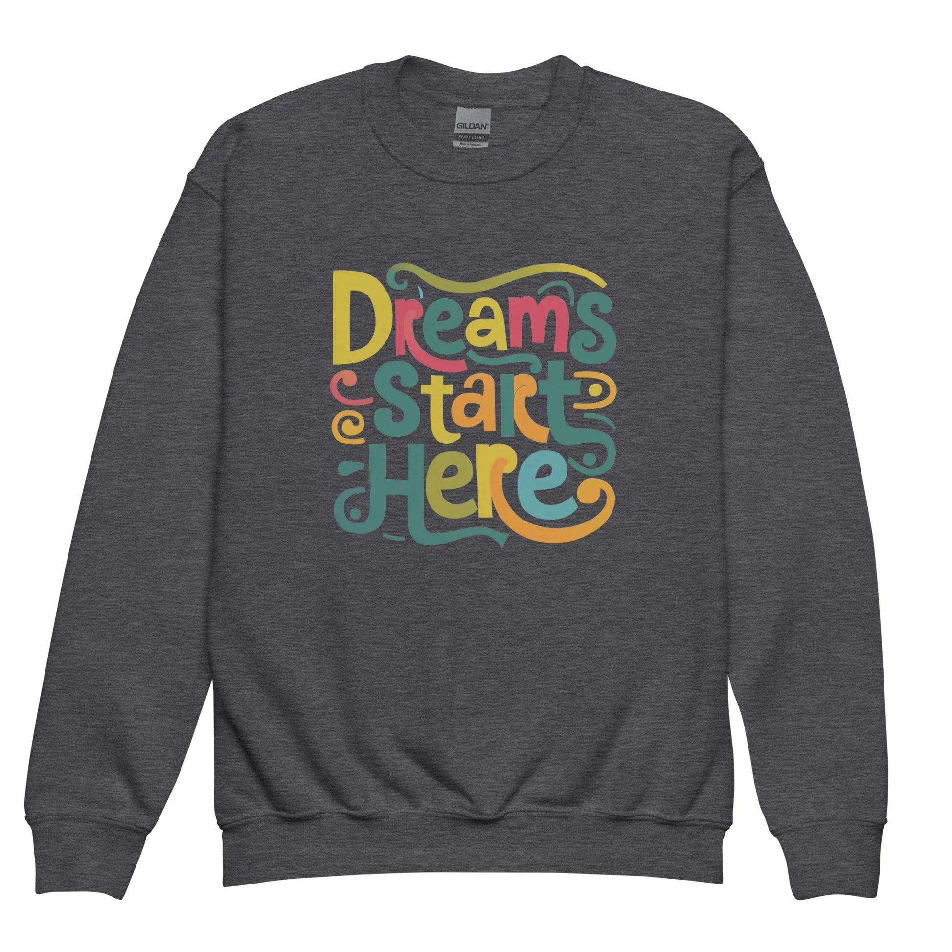 Dreams Start Here | Youth Crewneck Sweatshirt - AwRans Clothing