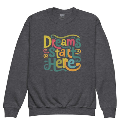 Dreams Start Here | Youth Crewneck Sweatshirt - AwRans Clothing