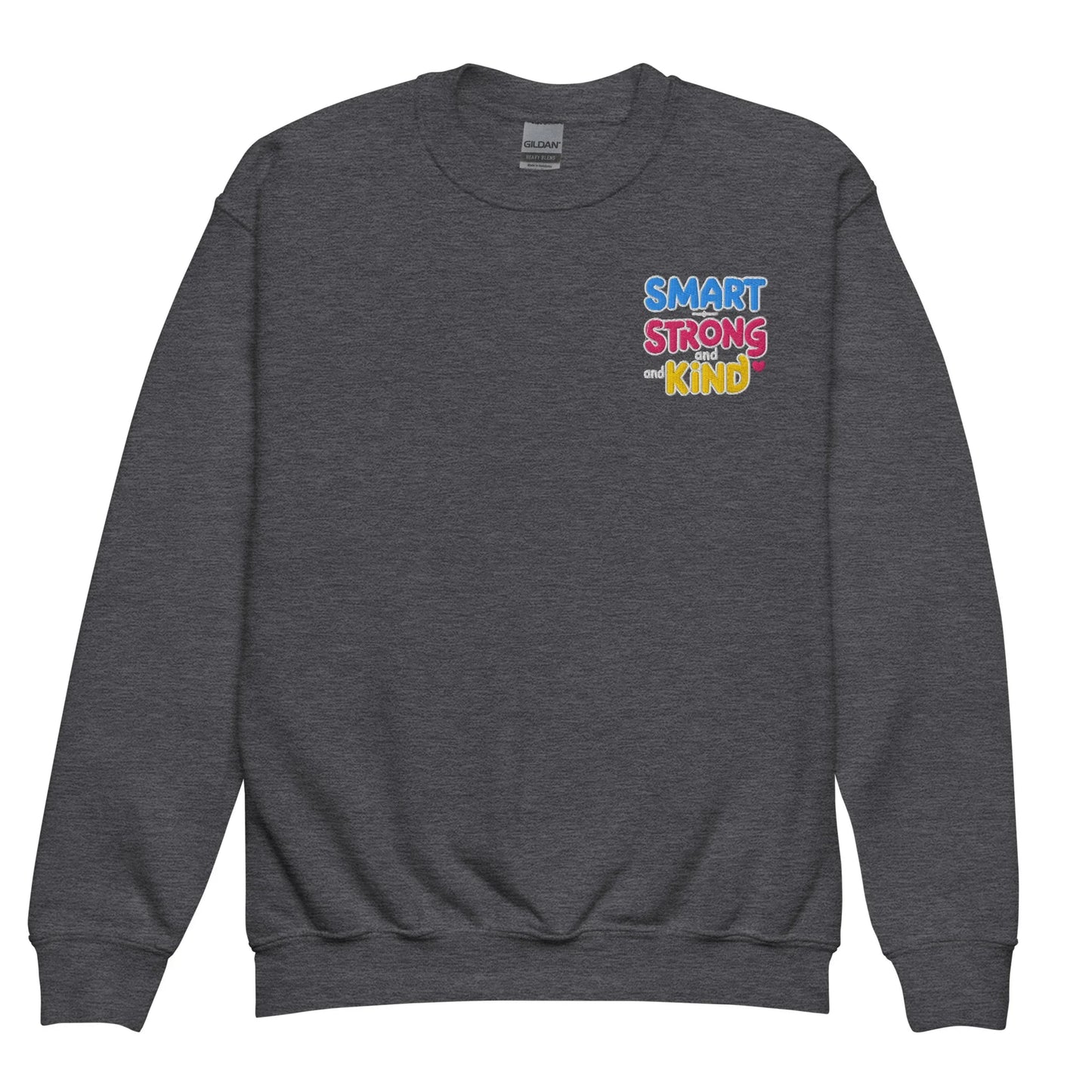 Smart Strong And Kind | Youth Crewneck Embroidered Sweatshirt - AwRans Clothing