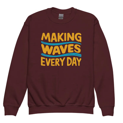 Making Waves Everyday | Youth Crewneck Sweatshirt - AwRans Clothing